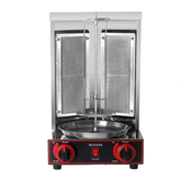 Shawarma Gyro BBQ Meat Machine Vertical Kebab Doner Meat Infrared Grill Stainless Steel 2Burners Rotisserie Broiler Cooking